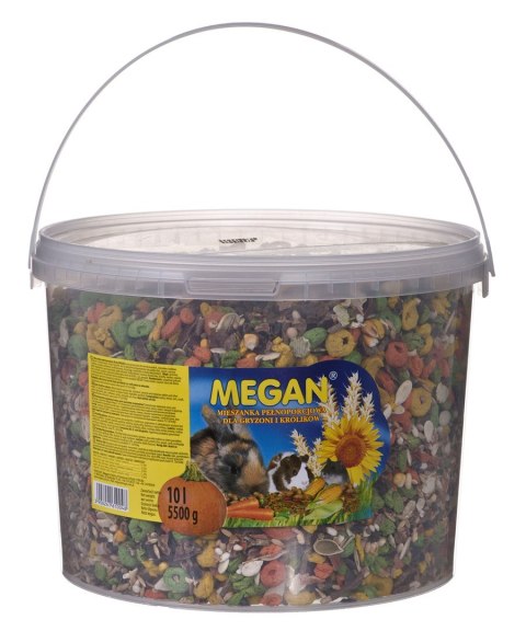 MEGAN mieszanka paszowa pełnoporcjowa dla gryzoni i królików - karma dla gryzoni - 10 L MEGAN mieszanka paszowa pełnoporcjowa dla gryzoni i królików - karma dla gryzoni - 10 L
