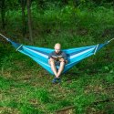 Hamak z drewnianą belką i metalowym uchwytem NILS CAMP NC9004 niebieski