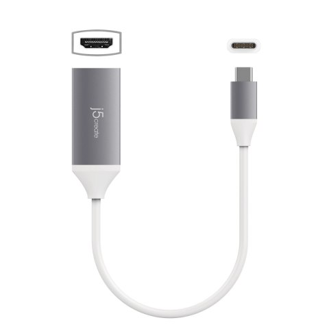 Adapter j5create USB-C to 4K HDMI Adapter (USB-C m - 4K HDMI f 10cm; kolor biało srebrny) JCA153G-N Adapter j5create USB-C to 4K HDMI Adapter (USB-C m - 4K HDMI f 10cm; kolor biało srebrny) JCA153G-N