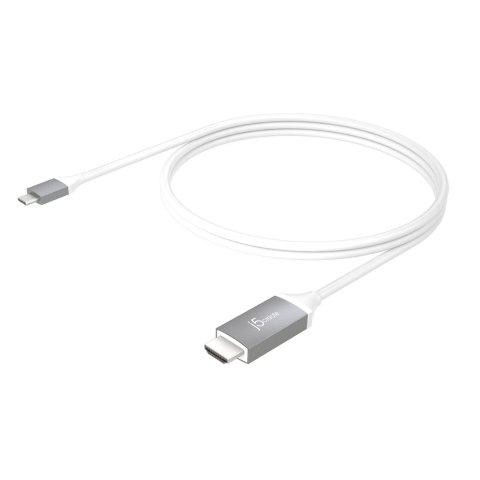 Adapter j5create USB-C to 4K HDMI Cable (USB-C m - 4K HDMI m 1,8m; kolor biało srebrny) JCC153G-N Adapter j5create USB-C to 4K HDMI Cable (USB-C m - 4K HDMI m 1,8m; kolor biało srebrny) JCC153G-N