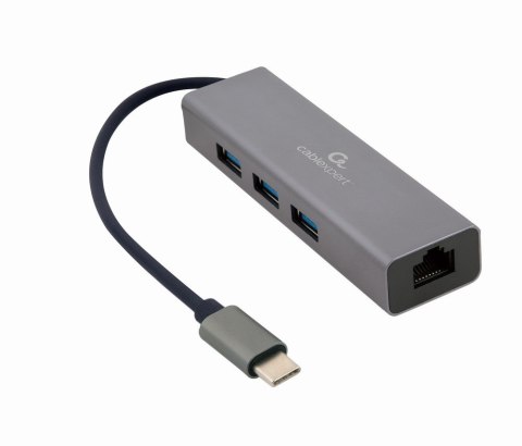 GEMBIRD ADAPTER USB-C -> LAN RJ-45 1GB NA KABLU HUB 3X USB 3.1 GEMBIRD ADAPTER USB-C -> LAN RJ-45 1GB NA KABLU HUB 3X USB 3.1