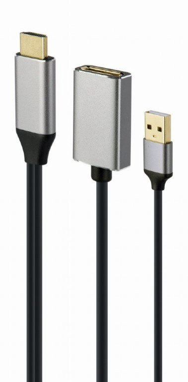 GEMBIRD AKTYWNY ADAPTER 4K HDMI NA DISPLAYPORT (F) CZARNY, 10CM GEMBIRD AKTYWNY ADAPTER 4K HDMI NA DISPLAYPORT (F) CZARNY, 10CM