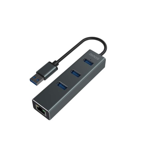 SAVIO AK-58 3-PORTOWY HUB USB-A Z ADAPTEREM RJ-45 SAVIO AK-58 3-PORTOWY HUB USB-A Z ADAPTEREM RJ-45