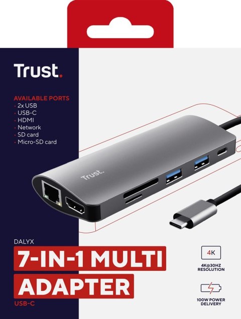 Adapter TRUST DALYX 7-IN-1 USB-C Adapter TRUST DALYX 7-IN-1 USB-C