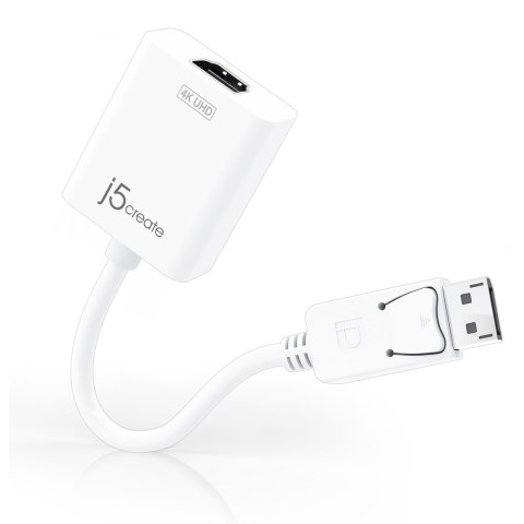 Adapter j5create DisplayPort to 4K HDMI Active Adapter (DisplayPort m - 4K HDMI f 16cm; kolor biały) JDA158-N Adapter j5create DisplayPort to 4K HDMI Active Adapter (DisplayPort m - 4K HDMI f 16cm; kolor biały) JDA158-N