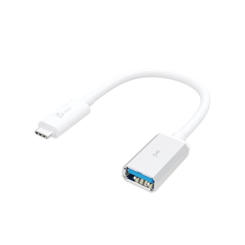Adapter j5create USB-C 3.1 to Type-A Adapter (USB-C m - USB3.1 f 10cm; kolor biały) JUCX05-N Adapter j5create USB-C 3.1 to Type-A Adapter (USB-C m - USB3.1 f 10cm; kolor biały) JUCX05-N