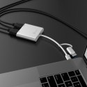 Adapter j5create USB-C to Dual HDMI Multi-Monitor Adapter (USB-C/USB3.1 m - 1x4K HDMI f + 1xHDMI f 20cm; kolor srebrny) JCA365-N