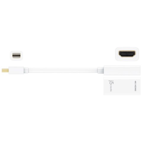 Adapter j5create mini DisplayPort to 4K HDMI Adapter (miniDP m - 4K HDMI f 125mm; kolor biały) JDA159-N Adapter j5create mini DisplayPort to 4K HDMI Adapter (miniDP m - 4K HDMI f 125mm; kolor biały) JDA159-N