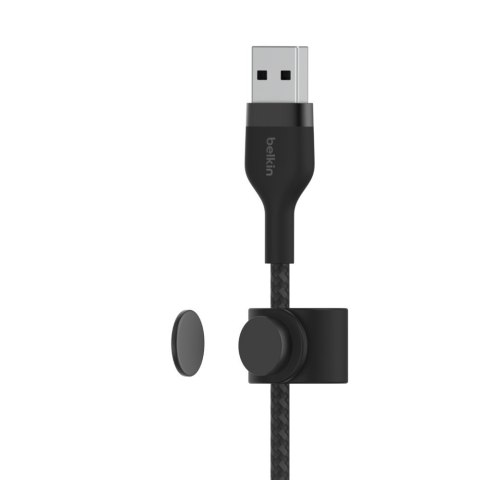 BELKIN CABLE USB TO LTG BRAIDED SILICONE 1M CZARNY BELKIN CABLE USB TO LTG BRAIDED SILICONE 1M CZARNY
