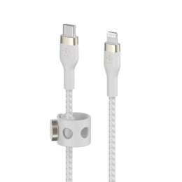 BELKIN KABEL USB-C - LTG OPLOT SILICONE 1M BIAŁY