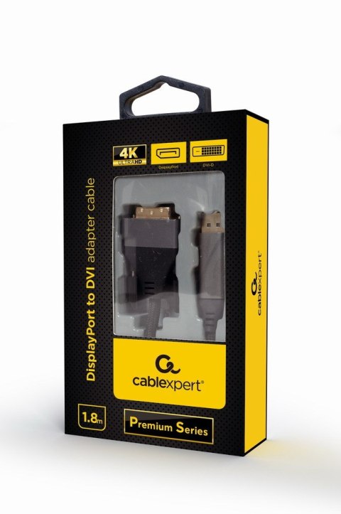 GEMBIRD KABEL DISPLAYPORT (M) ->DVI (M) 24+1PIN 4K, 1.8M GEMBIRD KABEL DISPLAYPORT (M) ->DVI (M) 24+1PIN 4K, 1.8M