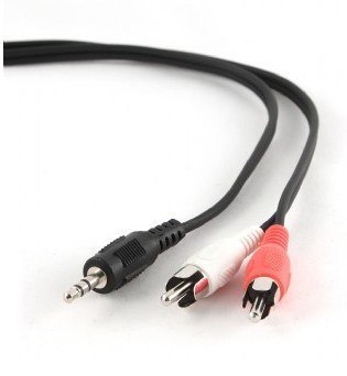 Kabel GEMBIRD CCA-458-5M (2x Cinch M - Mini Jack M; 5m; kolor czarny) Kabel GEMBIRD CCA-458-5M (2x Cinch M - Mini Jack M; 5m; kolor czarny)