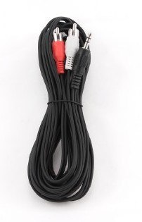 Kabel GEMBIRD CCA-458-5M (2x Cinch M - Mini Jack M; 5m; kolor czarny) Kabel GEMBIRD CCA-458-5M (2x Cinch M - Mini Jack M; 5m; kolor czarny)