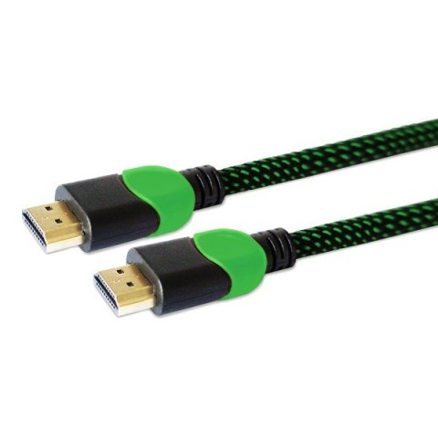 Kabel SAVIO GCL-06 (HDMI M - HDMI M; 3m; kolor czarno-zielony) Kabel SAVIO GCL-06 (HDMI M - HDMI M; 3m; kolor czarno-zielony)