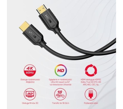UNITEK KABEL HDMI 2.0 4K 60HZ 1,5M C11079BK-1.5M UNITEK KABEL HDMI 2.0 4K 60HZ 1,5M C11079BK-1.5M