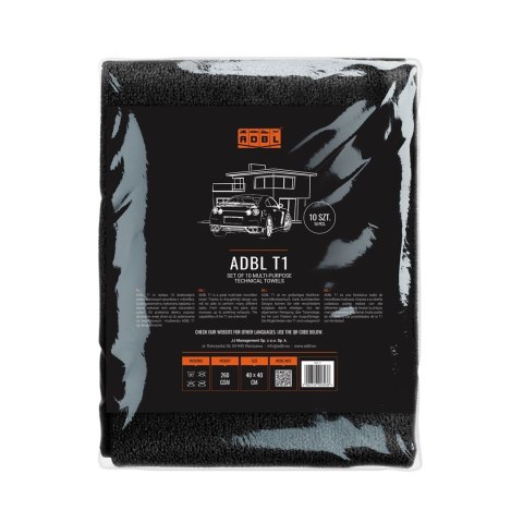 ADBL T1 - mikrofibra bezszwowa 40x40cm 260gsm 10 sztuk ADBL T1 - mikrofibra bezszwowa 40x40cm 260gsm 10 sztuk