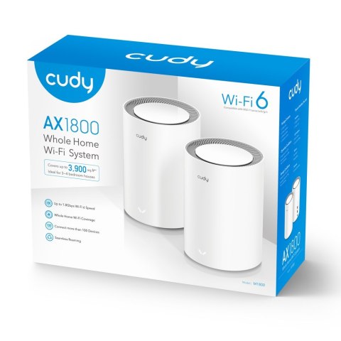 Access Point CUDY M1800(2-Pack) AX1800 Dual Band Wi-Fi 2x Gigabit Mesh Access Point CUDY M1800(2-Pack) AX1800 Dual Band Wi-Fi 2x Gigabit Mesh