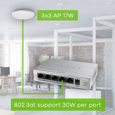 Switch PoE ZyXEL GS1005HP-EU0101F (5x 10/100/1000Mbps) Switch PoE ZyXEL GS1005HP-EU0101F (5x 10/100/1000Mbps)