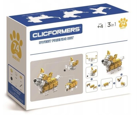 Klocki konstrukcyjne CLICFORMERS - Zestaw 74 el. - Psy (3 w 1): Golden Retriever, Shiba, Welsh Corgi Klocki konstrukcyjne CLICFORMERS - Zestaw 74 el. - Psy (3 w 1): Golden Retriever, Shiba, Welsh Corgi