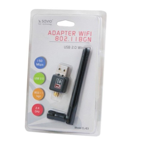 Adapter WiFi SAVIO CL-63 (USB 2.0) Adapter WiFi SAVIO CL-63 (USB 2.0)