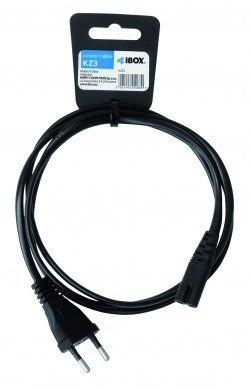 Kabel IBOX EURO 2-PIN AUDIO-RTV VDE IKZ3 (Euro / Euro 2-Pin / IEC 320 C7 - Schuko ; 1,5m; kolor czarny) Kabel IBOX EURO 2-PIN AUDIO-RTV VDE IKZ3 (Euro / Euro 2-Pin / IEC 320 C7 - Schuko ; 1,5m; kolor czarny)