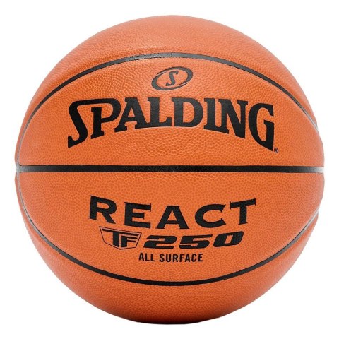 Piłka do koszykówki Spalding React TF-250 brązowa rozm. 7 76801Z Piłka do koszykówki Spalding React TF-250 brązowa rozm. 7 76801Z