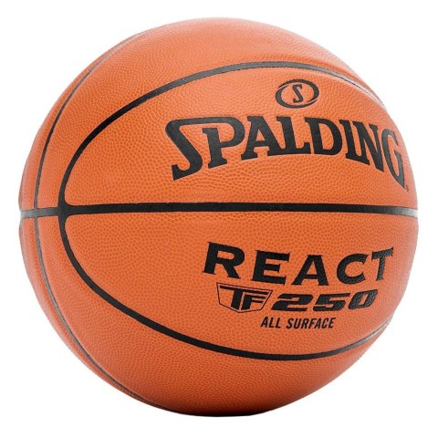 Piłka do koszykówki Spalding React TF-250 brązowa rozm. 7 76801Z Piłka do koszykówki Spalding React TF-250 brązowa rozm. 7 76801Z
