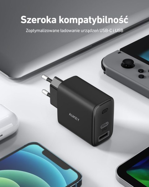 AUEKY PA-F3S ŁADOWARKA SIECIOWA 32W 2XUSB-C PD 3.0 AUEKY PA-F3S ŁADOWARKA SIECIOWA 32W 2XUSB-C PD 3.0