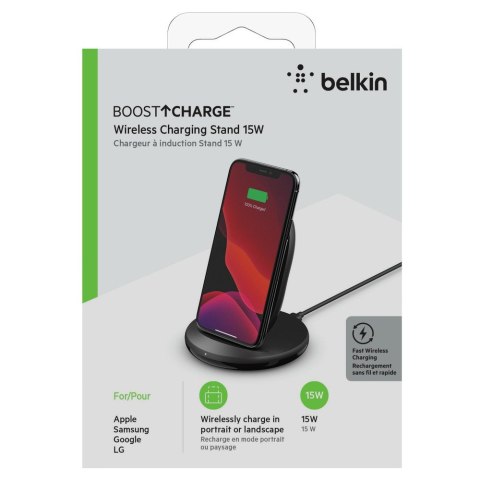 BELKIN BOOST^CHARGE CHARGING STAND 15W PSU, CZARNA BELKIN BOOST^CHARGE CHARGING STAND 15W PSU, CZARNA