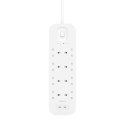 BELKIN LISTWA ZASILAJĄCA 8-PORT + 2XUSB-C,30W 900J