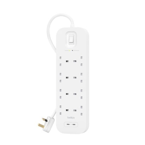 BELKIN LISTWA ZASILAJĄCA 8-PORT + DUAL USB-C, 30W, 900J BELKIN LISTWA ZASILAJĄCA 8-PORT + DUAL USB-C, 30W, 900J