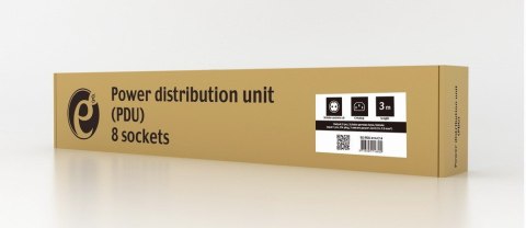 GEMBIRD LISTWA ZASILAJĄCA RACK 19" PDU EG-PDU-014-C14 1U, 10A, 8X SCHUKO, WTYK C14, KABEL 3M GEMBIRD LISTWA ZASILAJĄCA RACK 19" PDU EG-PDU-014-C14 1U, 10A, 8X SCHUKO, WTYK C14, KABEL 3M
