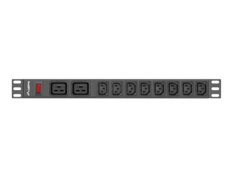 LANBERG LISTWA ZASILAJĄCA RACK 19" PDU PDU-02I1908I-0200-C20-BK (1U, 16A, 2X C19, 8X IEC C13, 2M, WTYK C20)