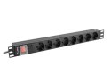 LANBERG LISTWA ZASILAJĄCA RACK PDU 19" (1U, 16A, 8X SHUKO, 2M, CZARNA) PDU-08F-0200-BK