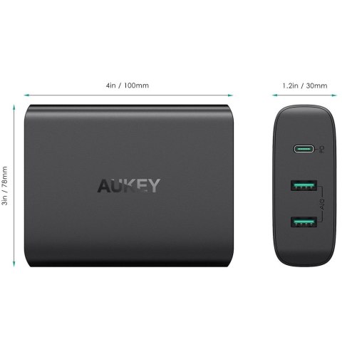 Ładowarka AUKEY POWER DELIVERY 3.0 PA-Y12 (USB, USB typ C; kolor czarny) Ładowarka AUKEY POWER DELIVERY 3.0 PA-Y12 (USB, USB typ C; kolor czarny)