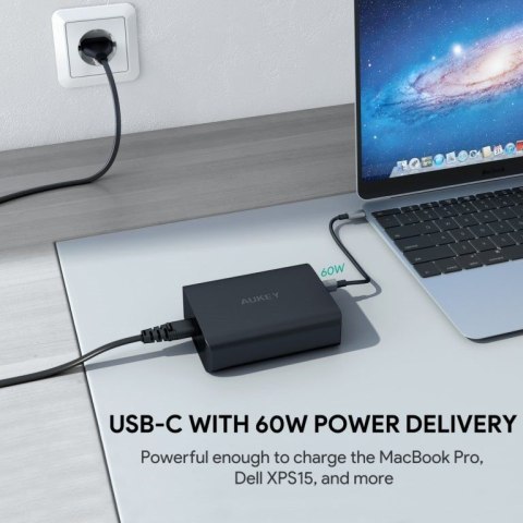 Ładowarka AUKEY POWER DELIVERY 3.0 PA-Y12 (USB, USB typ C; kolor czarny) Ładowarka AUKEY POWER DELIVERY 3.0 PA-Y12 (USB, USB typ C; kolor czarny)