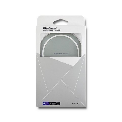 Ładowarka indukcyjna do smartfona Qoltec 51840 (USB typ C; kolor szary) Ładowarka indukcyjna do smartfona Qoltec 51840 (USB typ C; kolor szary)