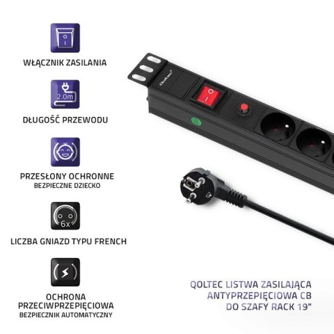 Listwa Qoltec 53995 (kolor czarny) Listwa Qoltec 53995 (kolor czarny)