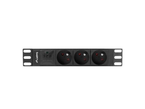 Listwa RACK Lanberg PDU-03E-0200-BK (3 x Typ E; 16 A (3680 W); 2m; kolor czarny)