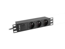 Listwa RACK Lanberg PDU-03E-0200-BK (3 x Typ E; 16 A (3680 W); 2m; kolor czarny)