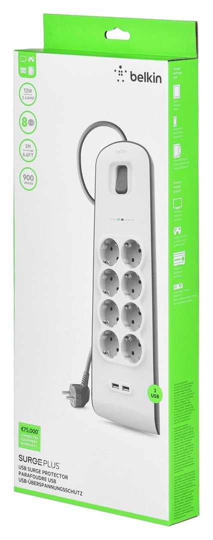 Listwa zasilająca Belkin BSV804VF2M Listwa zasilająca Belkin BSV804VF2M