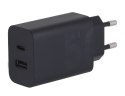 Motorola Charger TurboPower 50W Duo USB-C + USB-A  w/ USB-C cable, Black