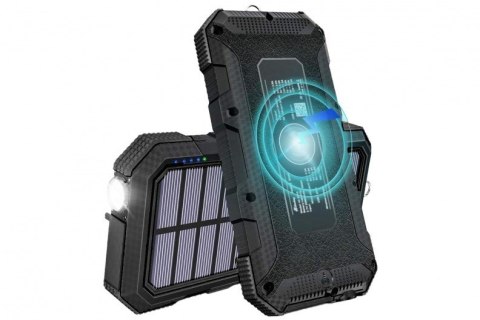 POWERNEED POWER BANK Z PANELEM SOLARNYM 20000MAH LI-POLY PV 1,5W QI 2A USB QC 3.0 LED POWER DELIVERY CZARNY S20000B POWERNEED POWER BANK Z PANELEM SOLARNYM 20000MAH LI-POLY PV 1,5W QI 2A USB QC 3.0 LED POWER DELIVERY CZARNY S20000B