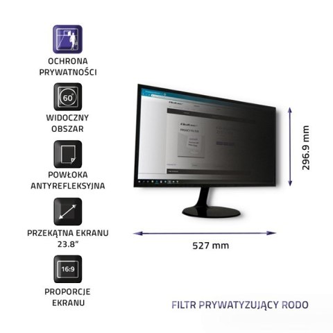 Filtr prywatyzujący Rodo Qoltec 51059 Filtr prywatyzujący Rodo Qoltec 51059