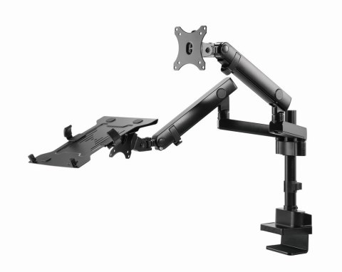 GEMBIRD BIURKOWE REGULOWANE RAMIĘ/UCHWYT NA 2 MONITORY + PÓŁKA NA NOTEBOOKA 17-32, VESA 100X100MM, DO 8 KG GEMBIRD BIURKOWE REGULOWANE RAMIĘ/UCHWYT NA 2 MONITORY + PÓŁKA NA NOTEBOOKA 17-32, VESA 100X100MM, DO 8 KG