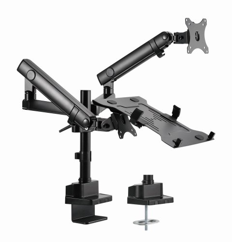 GEMBIRD BIURKOWE REGULOWANE RAMIĘ/UCHWYT NA 2 MONITORY + PÓŁKA NA NOTEBOOKA 17-32, VESA 100X100MM, DO 8 KG GEMBIRD BIURKOWE REGULOWANE RAMIĘ/UCHWYT NA 2 MONITORY + PÓŁKA NA NOTEBOOKA 17-32, VESA 100X100MM, DO 8 KG
