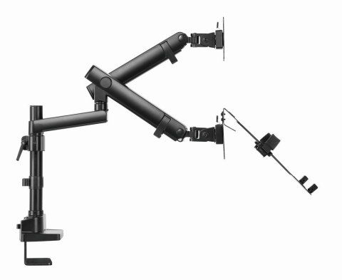 GEMBIRD BIURKOWE REGULOWANE RAMIĘ/UCHWYT NA 2 MONITORY + PÓŁKA NA NOTEBOOKA 17-32, VESA 100X100MM, DO 8 KG GEMBIRD BIURKOWE REGULOWANE RAMIĘ/UCHWYT NA 2 MONITORY + PÓŁKA NA NOTEBOOKA 17-32, VESA 100X100MM, DO 8 KG