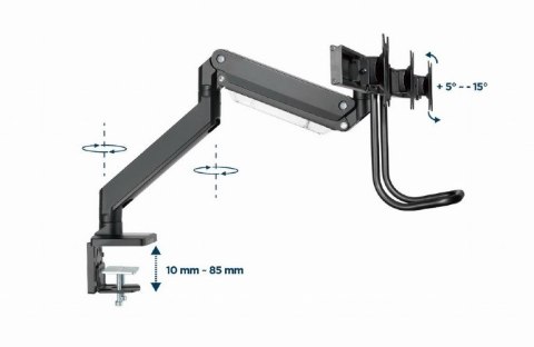 GEMBIRD BIURKOWE REGULOWANE RAMIĘ/UCHWYT NA 3 MONITORY 17-27, VESA 100X100MM, DO 6 KG GEMBIRD BIURKOWE REGULOWANE RAMIĘ/UCHWYT NA 3 MONITORY 17-27, VESA 100X100MM, DO 6 KG