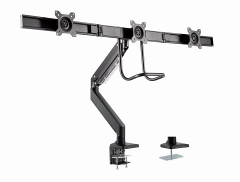 GEMBIRD BIURKOWE REGULOWANE RAMIĘ/UCHWYT NA 3 MONITORY 17-27, VESA 100X100MM, DO 6 KG GEMBIRD BIURKOWE REGULOWANE RAMIĘ/UCHWYT NA 3 MONITORY 17-27, VESA 100X100MM, DO 6 KG
