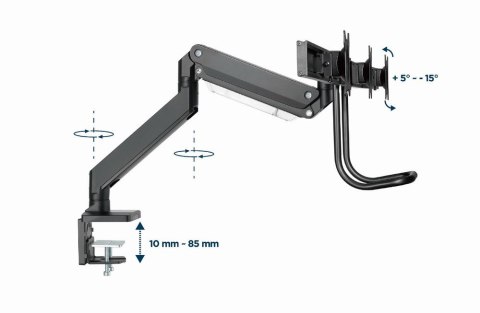 GEMBIRD BIURKOWE REGULOWANE RAMIĘ/UCHWYT NA 3 MONITORY 17-27, VESA 100X100MM, DO 6 KG GEMBIRD BIURKOWE REGULOWANE RAMIĘ/UCHWYT NA 3 MONITORY 17-27, VESA 100X100MM, DO 6 KG